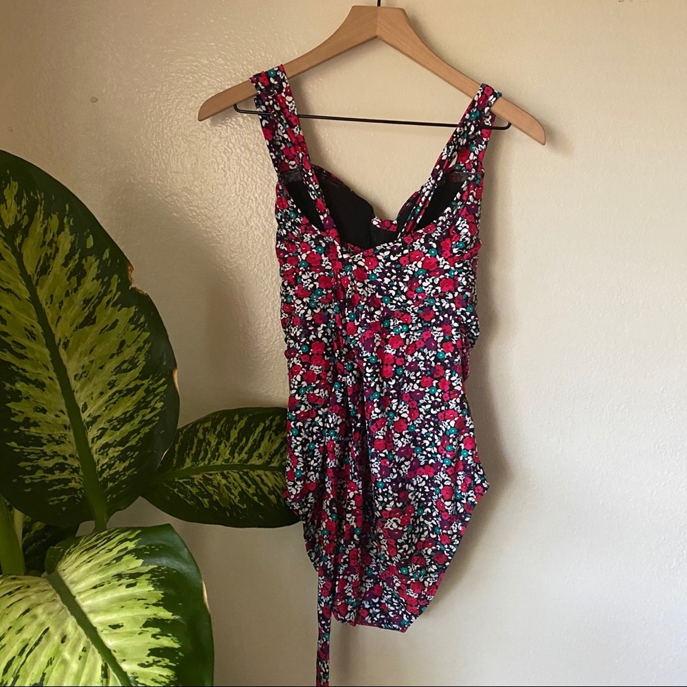 Torrid | Floral Ruched Swimsuit - Picture 3 of 6